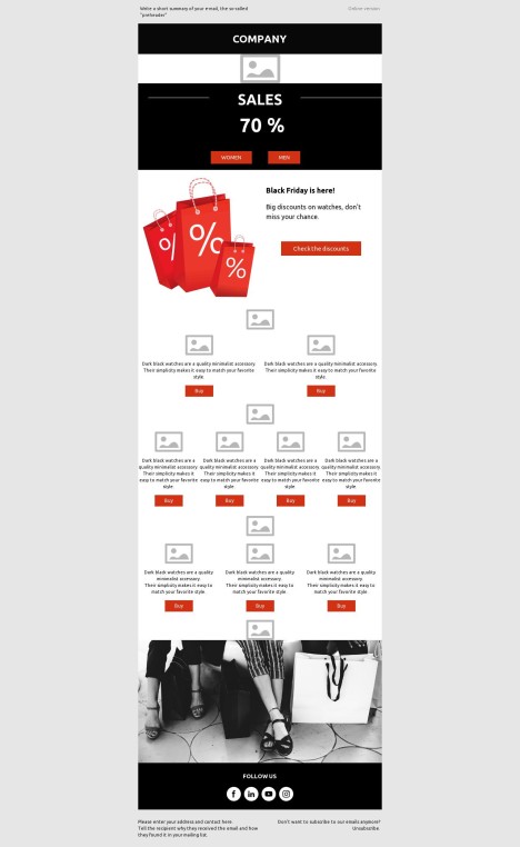 Email template preview of template: Eclipse of Prices: Black Friday's Best Offers