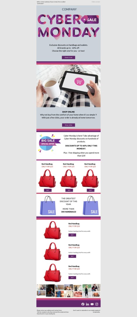 Email template preview of template: The Ultimate Deal Day: Cyber Monday Edition