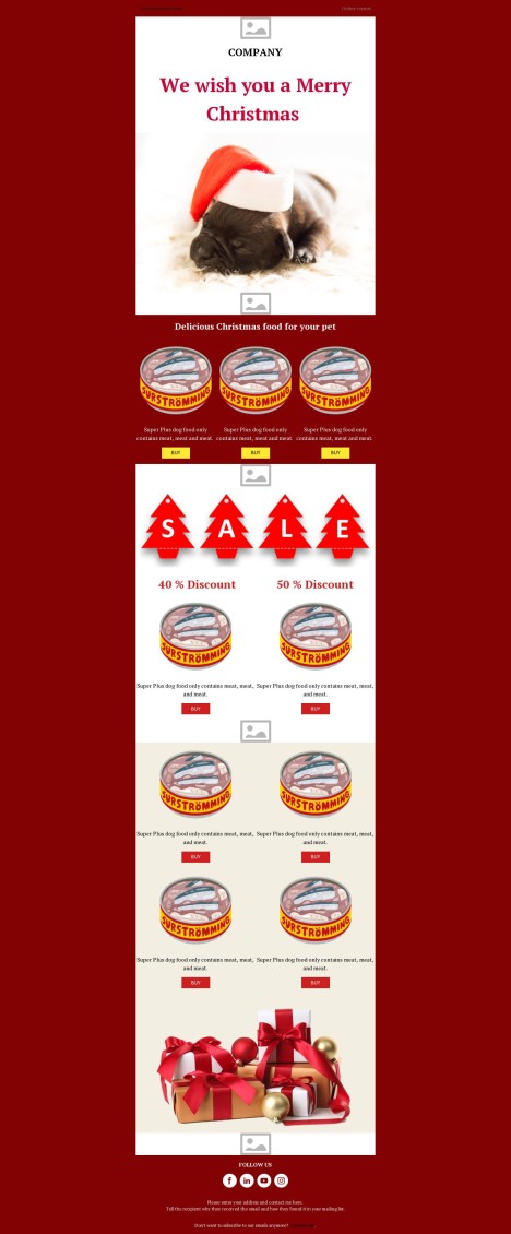 Email template preview of template: Merry Christmas for our little ones