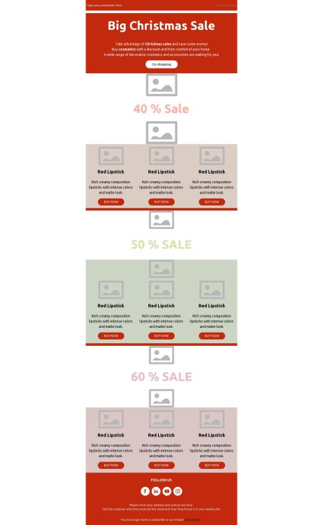 Email template preview of template: Big Christmas Sale for your home