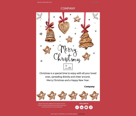 Email template preview of template: Season's Greetings: Merry Christmas & Happy New Year