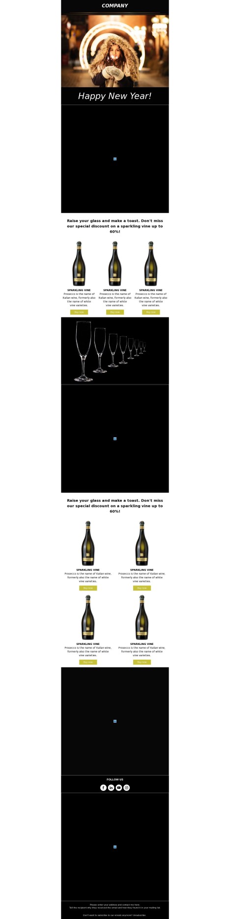 Email template preview of template: A Fresh Start: Celebrate the New Year